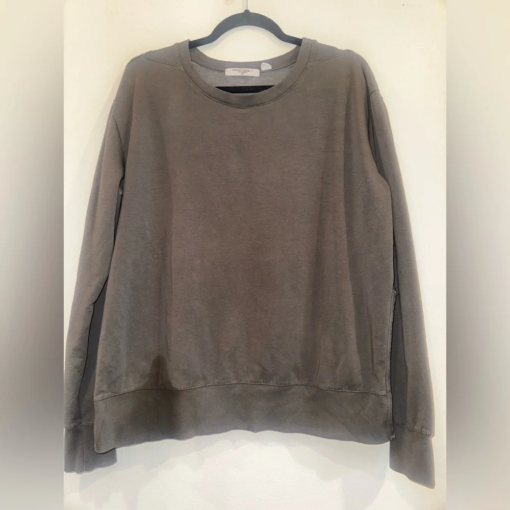 Project Social T Gray Crewneck Sweater Soft Cotton Blend